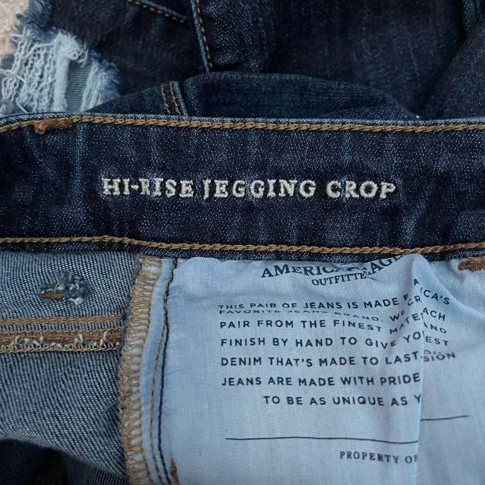American Eagle Outfitters Ripped Hi Rise Jegging Crop - Picture 6 of 7